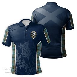 ScotsTee Shop Scottish Brisbane modern Clan Crest Scottish Thistle Sport Style Tartan Polo Shirt