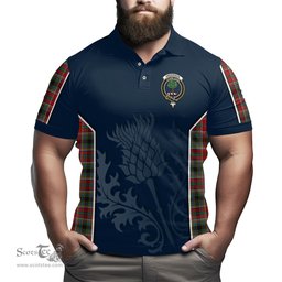 ScotsTee Shop Scottish Anderson of Arbrake Clan Crest Scottish Thistle Sport Style Tartan Polo Shirt