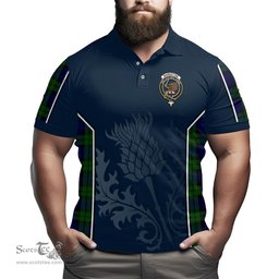 ScotsTee Shop Scottish Bannatyne Clan Crest Scottish Thistle Sport Style Tartan Polo Shirt