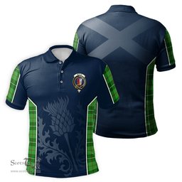 ScotsTee Shop Scottish Boyle Clan Crest Scottish Thistle Sport Style Tartan Polo Shirt