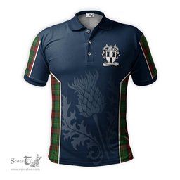 ScotsTee Shop Scottish Blackstock Hunting Clan Crest Scottish Thistle Sport Style Tartan Polo Shirt
