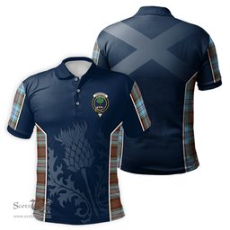 ScotsTee Shop Scottish Anderson Ancient Clan Crest Scottish Thistle Sport Style Tartan Polo Shirt