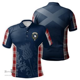 ScotsTee Shop Scottish Cunningham Dress Clan Crest Scottish Thistle Sport Style Tartan Polo Shirt