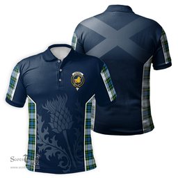 ScotsTee Shop Scottish Campbell Dress Clan Crest Scottish Thistle Sport Style Tartan Polo Shirt