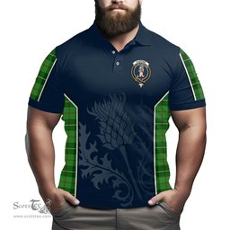 ScotsTee Shop Scottish Clephan Clan Crest Scottish Thistle Sport Style Tartan Polo Shirt