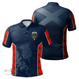 ScotsTee Shop Scottish Darroch Clan Crest Scottish Thistle Sport Style Tartan Polo Shirt
