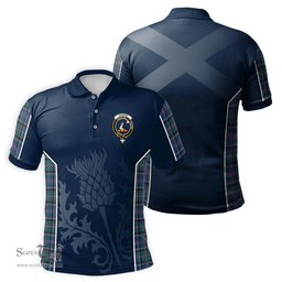 ScotsTee Shop Scottish Cooper Clan Crest Scottish Thistle Sport Style Tartan Polo Shirt