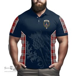 ScotsTee Shop Scottish Erskine Red Clan Crest Scottish Thistle Sport Style Tartan Polo Shirt