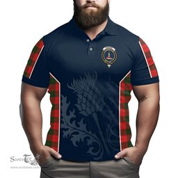ScotsTee Shop Scottish Erskine Modern Clan Crest Scottish Thistle Sport Style Tartan Polo Shirt