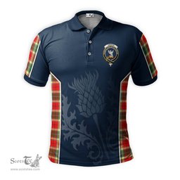 ScotsTee Shop Scottish Gibson Clan Crest Scottish Thistle Sport Style Tartan Polo Shirt