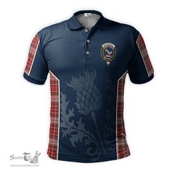ScotsTee Shop Scottish MacDougall Dress Clan Crest Scottish Thistle Sport Style Tartan Polo Shirt