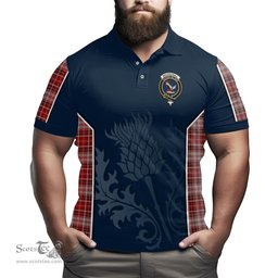 ScotsTee Shop Scottish MacDougall Dress Clan Crest Scottish Thistle Sport Style Tartan Polo Shirt