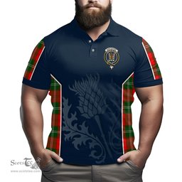 ScotsTee Shop Scottish Gartshore Clan Crest Scottish Thistle Sport Style Tartan Polo Shirt