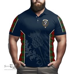 ScotsTee Shop Scottish Lennox Clan Crest Scottish Thistle Sport Style Tartan Polo Shirt