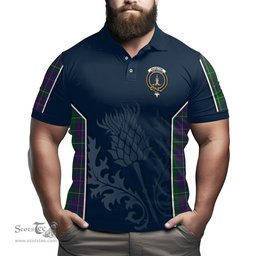 ScotsTee Shop Scottish MacIntyre Inglis Clan Crest Scottish Thistle Sport Style Tartan Polo Shirt