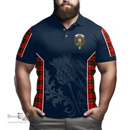 ScotsTee Shop Scottish Kerr Modern Clan Crest Scottish Thistle Sport Style Tartan Polo Shirt
