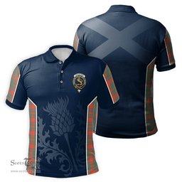 ScotsTee Shop Scottish MacIntosh Ancient Clan Crest Scottish Thistle Sport Style Tartan Polo Shirt