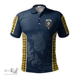 ScotsTee Shop Scottish Jardine Modern Clan Crest Scottish Thistle Sport Style Tartan Polo Shirt