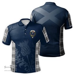 ScotsTee Shop Scottish Glen Clan Crest Scottish Thistle Sport Style Tartan Polo Shirt
