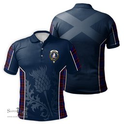 ScotsTee Shop Scottish Home Modern Clan Crest Scottish Thistle Sport Style Tartan Polo Shirt