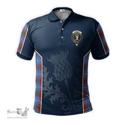 ScotsTee Shop Scottish Skirving Clan Crest Scottish Thistle Sport Style Tartan Polo Shirt