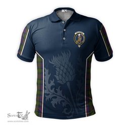 ScotsTee Shop Scottish MacLennan Clan Crest Scottish Thistle Sport Style Tartan Polo Shirt