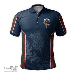 ScotsTee Shop Scottish Rattray Clan Crest Scottish Thistle Sport Style Tartan Polo Shirt