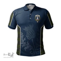 ScotsTee Shop Scottish MacLean Hunting Clan Crest Scottish Thistle Sport Style Tartan Polo Shirt