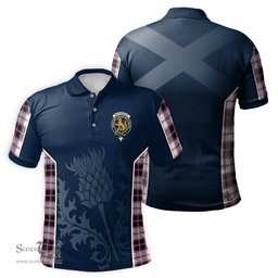 ScotsTee Shop Scottish MacPherson Hunting Modern Clan Crest Scottish Thistle Sport Style Tartan Polo Shirt