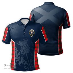 ScotsTee Shop Scottish MacNab Modern Clan Crest Scottish Thistle Sport Style Tartan Polo Shirt