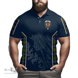 ScotsTee Shop Scottish Smith Modern Clan Crest Scottish Thistle Sport Style Tartan Polo Shirt