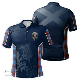 ScotsTee Shop Scottish Spalding Clan Crest Scottish Thistle Sport Style Tartan Polo Shirt
