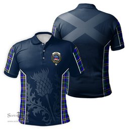 ScotsTee Shop Scottish Weir Modern Clan Crest Scottish Thistle Sport Style Tartan Polo Shirt