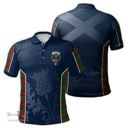 ScotsTee Shop Scottish MacPhail Clan Crest Scottish Thistle Sport Style Tartan Polo Shirt