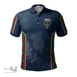ScotsTee Shop Scottish MacPhail Clan Crest Scottish Thistle Sport Style Tartan Polo Shirt