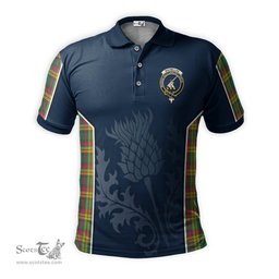 ScotsTee Shop Scottish MacMillan Old Ancient Clan Crest Scottish Thistle Sport Style Tartan Polo Shirt