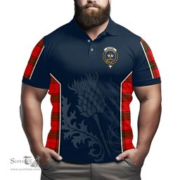 ScotsTee Shop Scottish Maxtone Clan Crest Scottish Thistle Sport Style Tartan Polo Shirt
