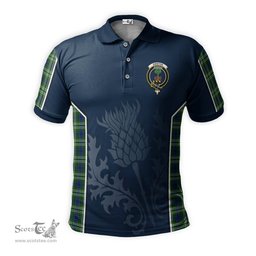 ScotsTee Shop Scottish Swinton Clan Crest Scottish Thistle Sport Style Tartan Polo Shirt