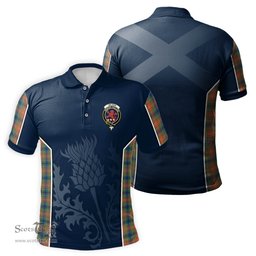 ScotsTee Shop Scottish Wilson Ancient Clan Crest Scottish Thistle Sport Style Tartan Polo Shirt