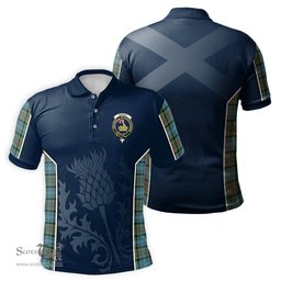 ScotsTee Shop Scottish Paisley Clan Crest Scottish Thistle Sport Style Tartan Polo Shirt