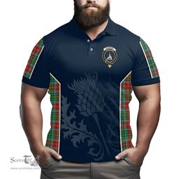 ScotsTee Shop Scottish Muirhead Clan Crest Scottish Thistle Sport Style Tartan Polo Shirt