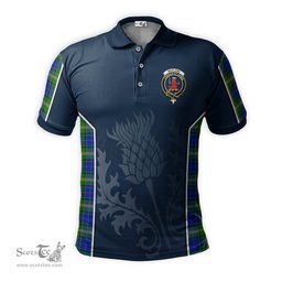 ScotsTee Shop Scottish Maitland Clan Crest Scottish Thistle Sport Style Tartan Polo Shirt