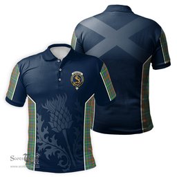 ScotsTee Shop Scottish MacKintosh Hunting Ancient Clan Crest Scottish Thistle Sport Style Tartan Polo Shirt
