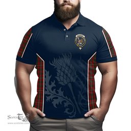 ScotsTee Shop Scottish MacKinnon Clan Crest Scottish Thistle Sport Style Tartan Polo Shirt