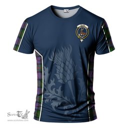 ScotsTee Shop Scottish Blair Modern Clan Crest Scottish Thistle Sport Style Tartan T Shirt