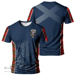 ScotsTee Shop Scottish Brodie Modern Clan Crest Scottish Thistle Sport Style Tartan T Shirt