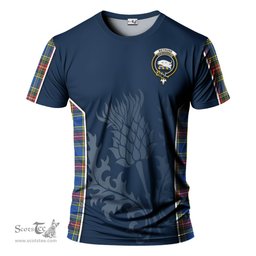 ScotsTee Shop Scottish Bethune Clan Crest Scottish Thistle Sport Style Tartan T Shirt