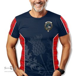 ScotsTee Shop Scottish Burnett Modern Clan Crest Scottish Thistle Sport Style Tartan T Shirt