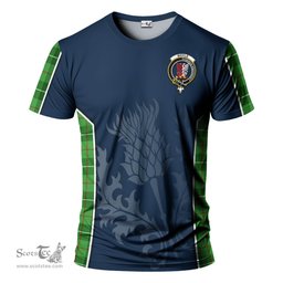 ScotsTee Shop Scottish Boyle Clan Crest Scottish Thistle Sport Style Tartan T Shirt