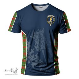 ScotsTee Shop Scottish Callander Modern Clan Crest Scottish Thistle Sport Style Tartan T Shirt
